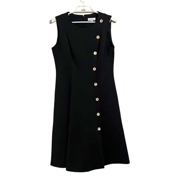 Calvin Klein Dresses & Skirts - Calvin Klein Aline Sleeveless Silver Button Dress